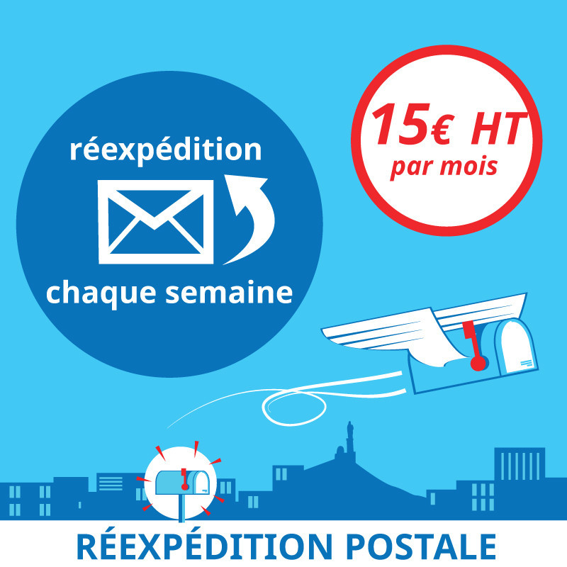 1 mois de Réexpédition postale toutes les semaines - Domiciliation d'entreprises à Marseille 7ème