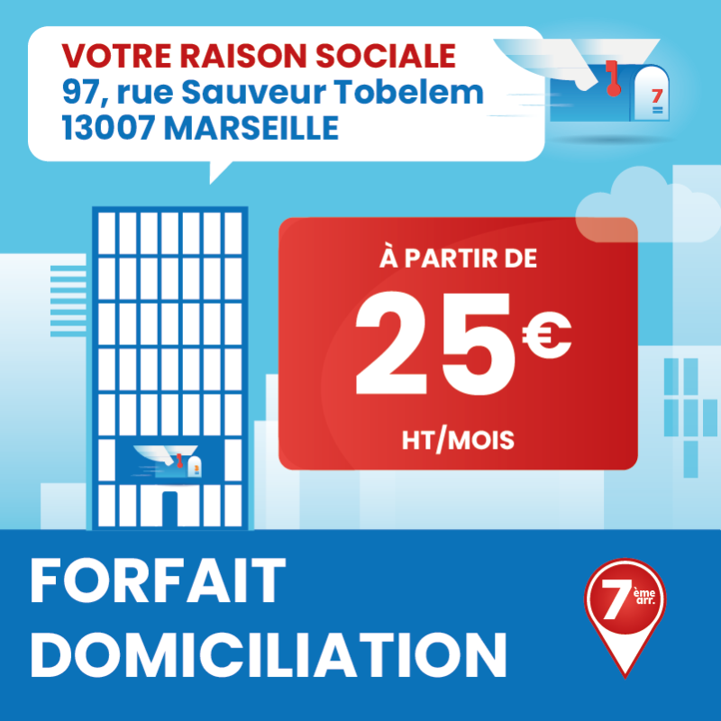 3 mois de Domiciliation Marseille 7 - Domiciliation d'entreprises à Marseille 7ème